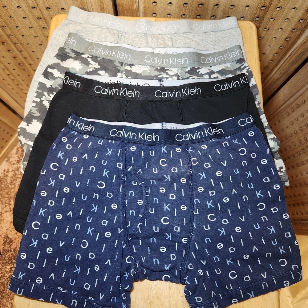 Calvin Klein Boys 4 Pack Cotton Stretch Boxer Briefs Multi Large New Without Pkg